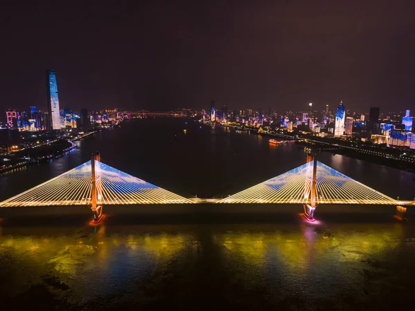 Sungai Wuhan Yangtze Dan Sungai Han Empat Tepi Pemandangan Kaki — Stok Foto