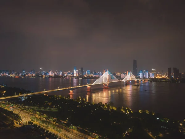Wuhan Yangtze Folyó Han Folyó Város Négy Partján Látványos Kilátást — Stock Fotó