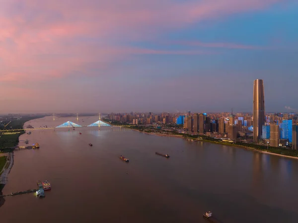 Stock image Wuhan Yangtze River and Han River on the four banks of the city landmark skyline scenery