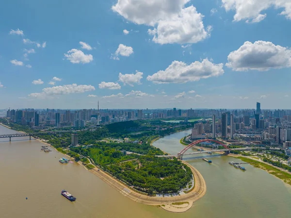 Rio Wuhan Yangtze Rio Han Nas Quatro Margens Marco Cidade — Fotografia de Stock