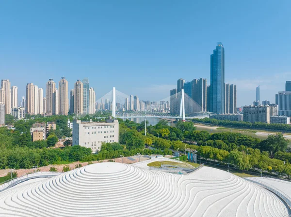 Wuhan Landmark Qintai Művészeti Múzeum Tájkép — Stock Fotó