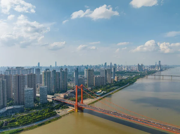 stock image Wuhan YingWuzhou Yangtze River Bridge scenery