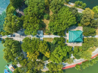 Wuhan Doğu Gölü Sahne Bölgesi 'nin doğal yaz manzarası