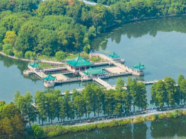 Wuhan Doğu Gölü Sahne Bölgesi 'nin doğal yaz manzarası