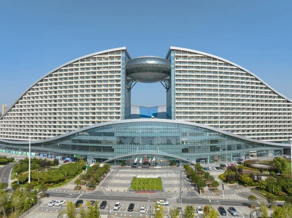 Vista Aérea Del Centro Internacional Exposiciones Wuhan — Foto de Stock