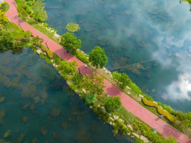 Wuhan Ziyang Gölü Parkı manzarası