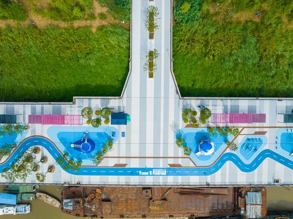 Wuhan Hanyang Yangsi Port River Strandlandschaft — Stockfoto