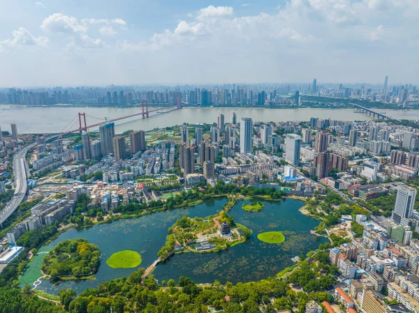 Wuhan Ziyang Lake Park Landschap Stockfoto