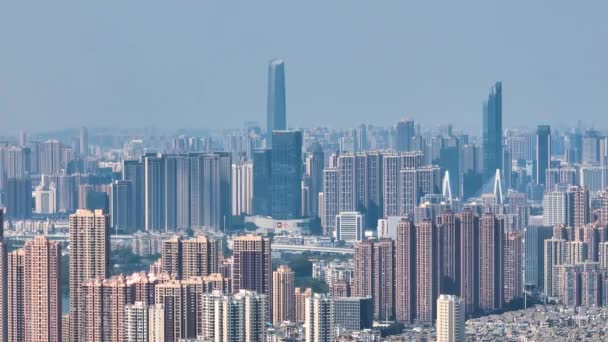 Wuhan Summer City Landmark Skyline Paisagem — Vídeo de Stock