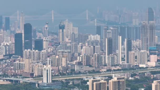 Paysage Historique Skyline Ville Été Wuhan — Video