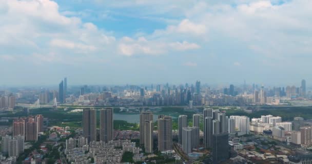 Wuhan Summer City Landmark Skyline Krajobrazy — Wideo stockowe