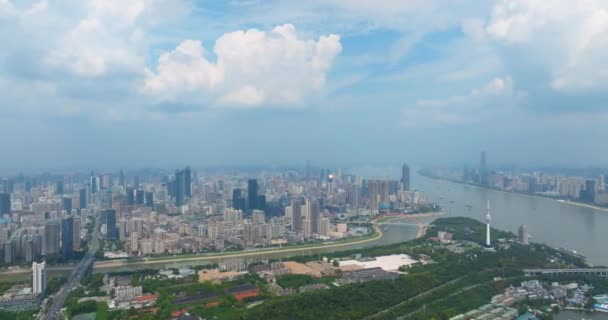 Punto Riferimento Della Città Estiva Wuhan Scenario Skyline — Video Stock