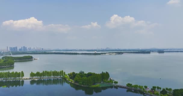 Літні Природні Пейзажі Ухань Східне Озеро Сценарій — стокове відео