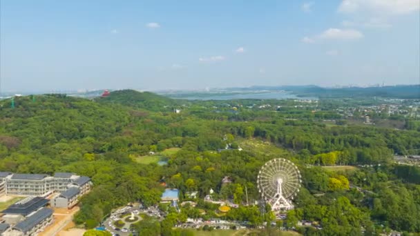 Pemandangan Alam Musim Panas Wuhan East Lake Scenic Area — Stok Video