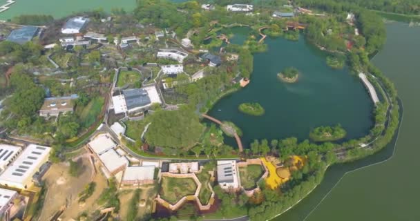 Wuhan Hayvanat Bahçesi Shui Gölü Manzarası — Stok video