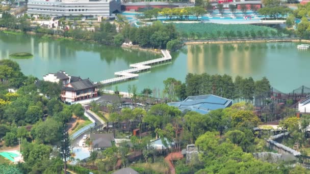 Wuhan Hayvanat Bahçesi Shui Gölü Manzarası — Stok video