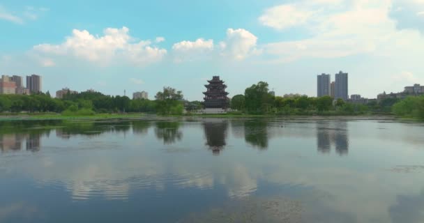 Wuhan Ziyang Lake Park Scenérie — Stock video