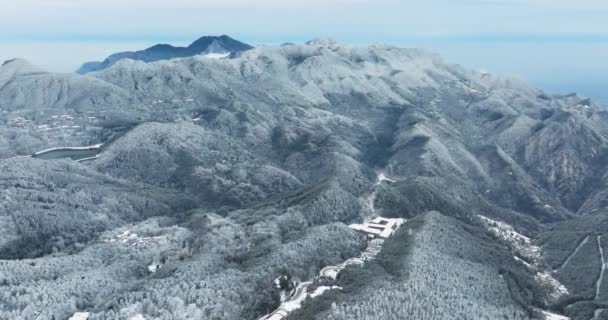 Winter Sneeuw Scene Lushan Mountain National Park Scenic Area Jiujiang — Stockvideo
