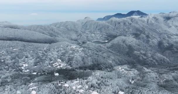 Escena Nieve Invierno Área Escénica Del Parque Nacional Lushan Mountain — Vídeo de stock