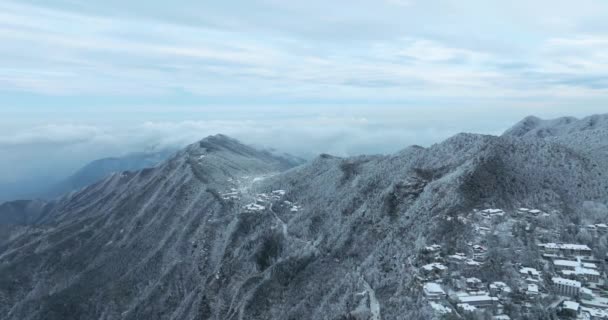 Zimní Sněhová Scéna Lushan Mountain National Park Scénická Oblast Jiujiang — Stock video
