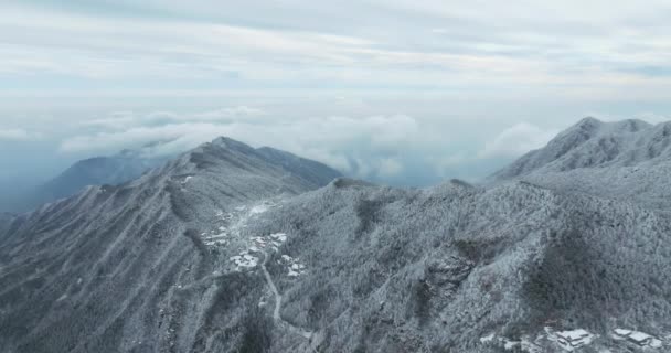Χειμερινή Σκηνή Χιονιού Lushan Mountain National Park Scenic Area Jiujiang — Αρχείο Βίντεο
