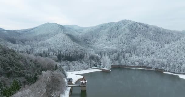 ルーシャン マウンテンルー国立公園の景観エリア 江蘇省 江西省 中国の冬の雪のシーン — ストック動画