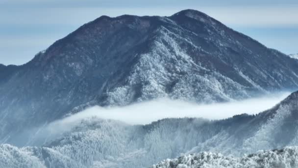 Talvi Lumi Kohtaus Lushan Mountain National Park Scenic Area Jiujiang — kuvapankkivideo
