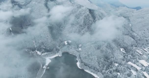 Scena Neve Invernale Lushan Mountain National Park Scenic Area Jiujiang — Video Stock