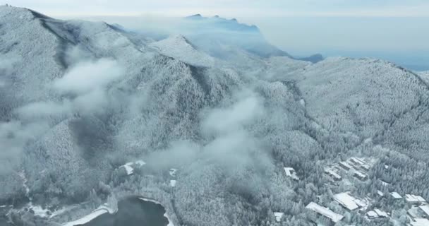 Zimní Sněhová Scéna Lushan Mountain National Park Scénická Oblast Jiujiang — Stock video