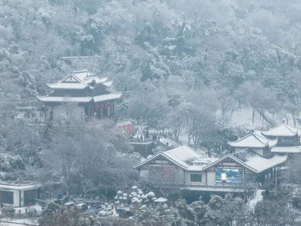 Snow view of Wuhan Yellow Crane Tower Park