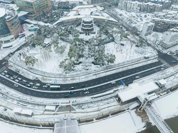 Snow scenery of Wuhan Longwang Temple Park