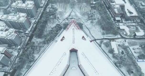 Wuhan City Lugares Escénicos Paisajes Nieve — Vídeo de stock