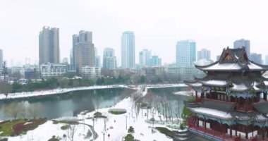 Wuhan Tarihi Ziyang Park Kar Sahnesi