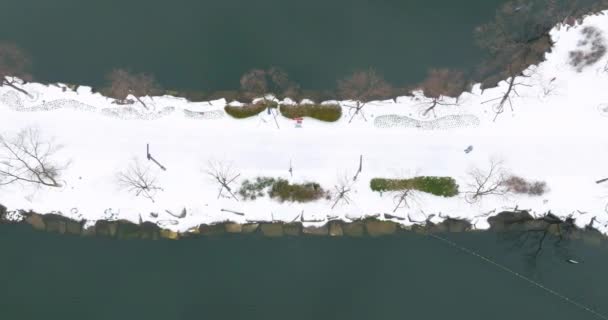 ウーハンランドマーク ジヤンパーク 雪景色 — ストック動画