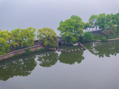 Wuhan Doğu Gölü Sahne Bölgesi Yaz Manzarası