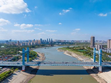 Gutian Bridge, Hanjiang River, Wuhan, China clipart