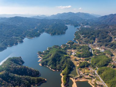Cennetin sonbahar manzarası, Jiuzi Nehri, Luos, Çin