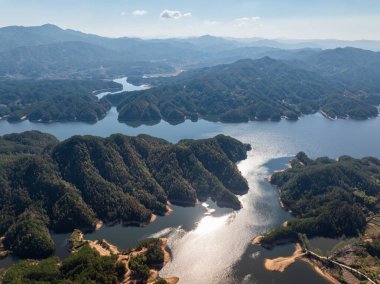 Cennetin sonbahar manzarası, Jiuzi Nehri, Luos, Çin