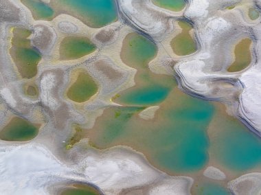 Tianxing Bölgesi plaj manzarası, Wuhan Yangtze Nehri, Çin