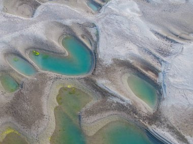Tianxing Bölgesi plaj manzarası, Wuhan Yangtze Nehri, Çin