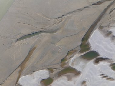 Tianxing Bölgesi plaj manzarası, Wuhan Yangtze Nehri, Çin