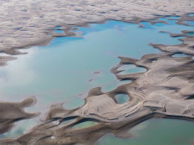 Tianxing Bölgesi plaj manzarası, Wuhan Yangtze Nehri, Çin