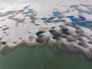 Tianxing Bölgesi plaj manzarası, Wuhan Yangtze Nehri, Çin