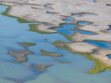 Tianxing Bölgesi plaj manzarası, Wuhan Yangtze Nehri, Çin