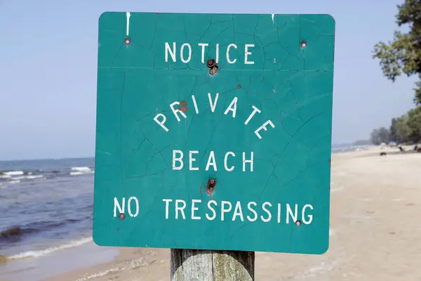 Señal Playa Privada Playa —  Fotos de Stock