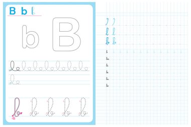 Evde ve okulda çocuklar için eğitici alfabe aktiviteleri yazmak. Öğretmenler için çalışma listesi, veli vektör dosyası