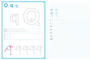 Evde ve okulda çocuklar için eğitici alfabe aktiviteleri yazmak. Öğretmenler için çalışma listesi, veli vektör dosyası