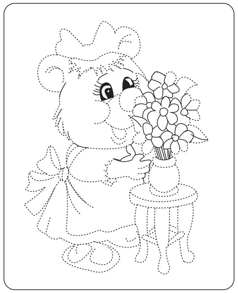Coloring Book Kids Funny Animals Coloring Book Kids — Vettoriale Stock