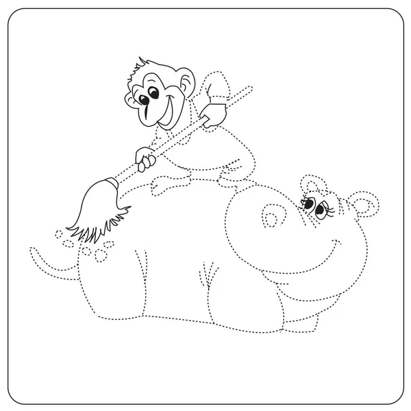 Coloring Book Kids Funny Animals Coloring Book Kids — Stockvektor