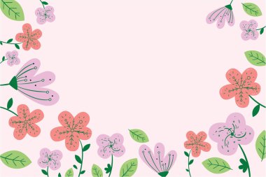 Renkli çiçek arkaplanı, vektör illüstrasyonlu desen